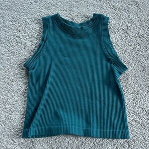 Aura Teal Ribbed Tank Top